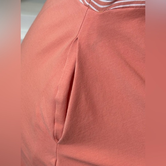 Pact Organic Striped/Salmon Fit & Flare Cross-Strap Sun Dress. Women’s Sz-M EUC - Picture 5 of 12